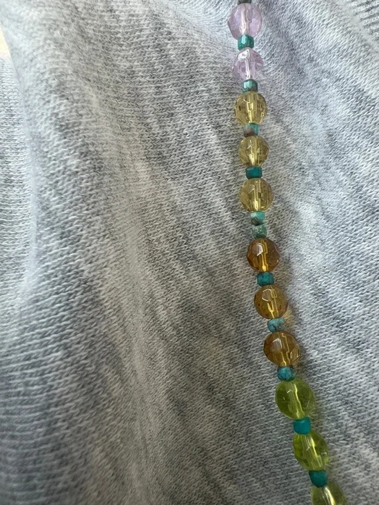 Mayamar Pastel, 24 karat gold and Real Turquoise Beaded Necklace NEW $108 MSRP - Picture 11 of 13